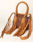 American Darling Hand Tooled Hair On Genuine Leather Women Bag Western Handbag Purse