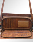 American Darling Organiser Hair-On Hand Tooled Genuine Leather Women Bag Western Handbag Purse