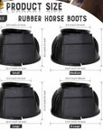 Hilason Western Horse PVC Ribbed Double Hook & Loop Leg Bell Boots