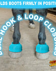 Hilason Western Horse PVC Ribbed Double Hook & Loop Leg Bell Boots