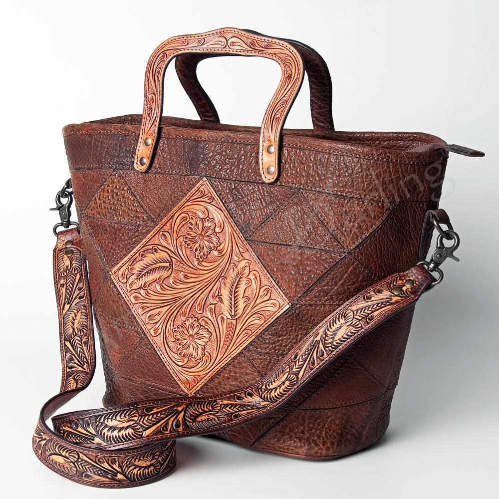 American Darling ADBGZ517 Tote Hand Tooled Genuine Leather Women Bag Western Handbag Purse