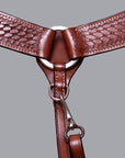 Hilason Western Horse Roping Basket Weave Genuine Leather Breast Collar Brown