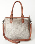 American Darling ADBG201BKW Tote Hair On Genuine Leather Women Bag Western Handbag Purse