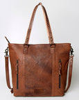 American Darling ADBG502ABRAH Tote Hand Tooled Hair-On Genuine Leather Women Bag Western Handbag Purse