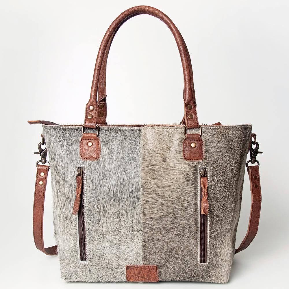 ADBG662BRAH American Darling Hand Tooled Hair On Genuine Leather Women Bag Western Handbag Purse