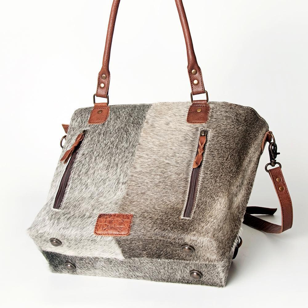 ADBG662BRAH American Darling Hand Tooled Hair On Genuine Leather Women Bag Western Handbag Purse