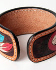 American Darling Bracelet Hand Tooled Carved Genuine Leather Women | Handmade Western Rustic