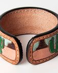 American Darling Bracelet Hand Tooled Carved Genuine Leather Women | Handmade Western Rustic