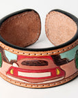 American Darling ADBRF155 Hand tooled carved Genuine Leather Bracelet women