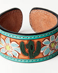 American Darling ADBRF158 Hand tooled carved Genuine Leather Bracelet women