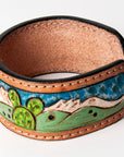 American Darling ADBRF159 Hand tooled carved Genuine Leather Bracelet women