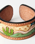 American Darling ADBRF159 Hand tooled carved Genuine Leather Bracelet women