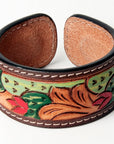 American Darling ADBRF160 Hand tooled carved Genuine Leather Bracelet women
