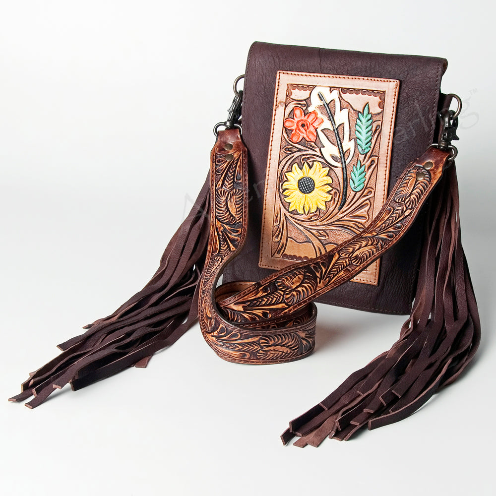 American Darling ADBGZ285A Crossbody Hand Tooled Genuine Leather Women Bag Western Handbag Purse