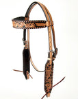 American Darling ADPAF134-HS Western Horse Floral Headstall  Genuine Leather Tan