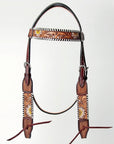 AMERICAN DARLING Western Horse Headstall Breast Collar Set American Leather