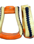 Horse Western Saddle Stirrup Rawhide Leather Stirrups Pair Hilason