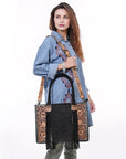 American Darling Briefcase Hand Tooled Saddle Blanket Genuine Leather women bag western handbag purse