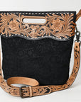 American Darling Clutch Hand Tooled Hair On Genuine Leather Women Bag Western Handbag Purse