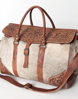 American Darling ADBG516 Duffel Hand Tooled Saddle Blanket Genuine Leather Women Bag Western Handbag Purse