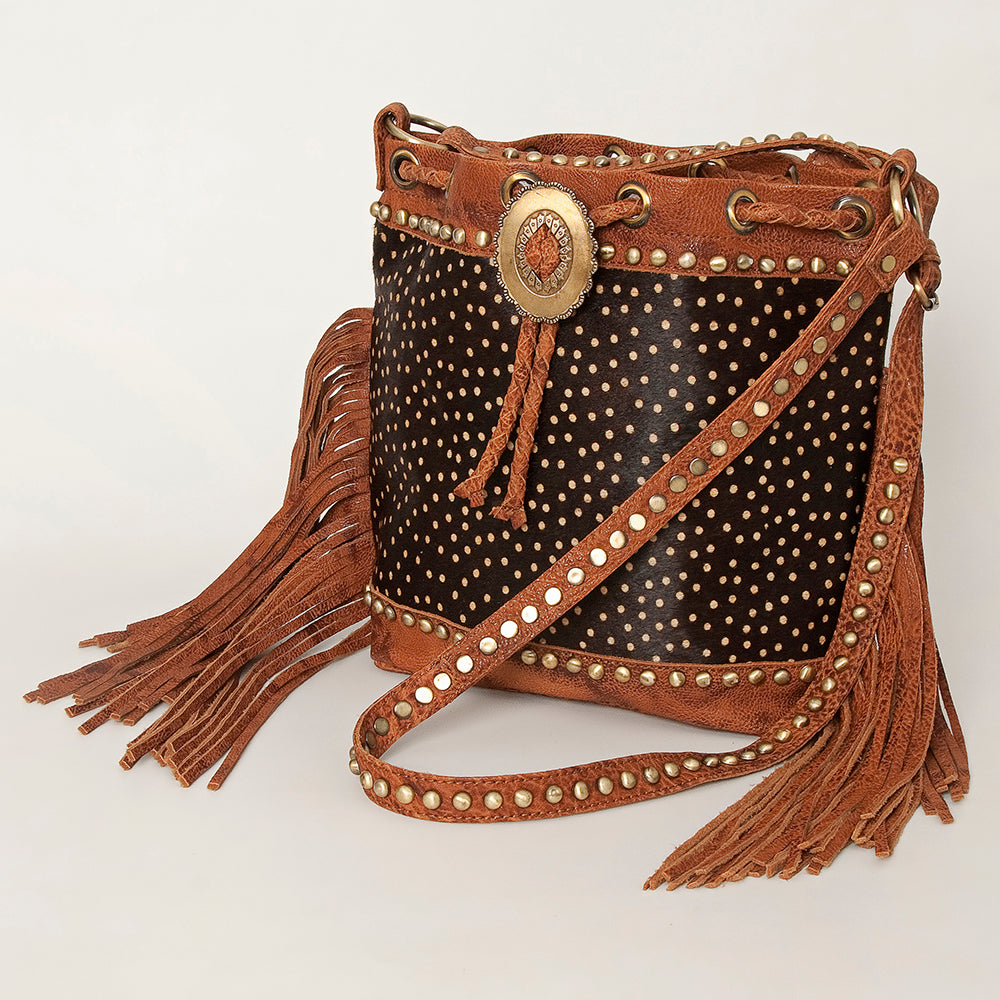 American Darling Bucket Hair On Genuine Leather Women Bag Western Handbag Purse