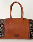 American Darling Duffel Hand Tooled Hair On Genuine Leather Women Bag Western Handbag Purse