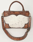 American Darling Tote Hand Tooled Hair On Genuine Leather Women Bag Western Handbag Purse