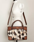 American Darling Tote Hand Tooled Hair On Genuine Leather Women Bag Western Handbag Purse