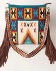 American Darling Large Crossbody Saddle Blanket Genuine Leather women bag western handbag purse
