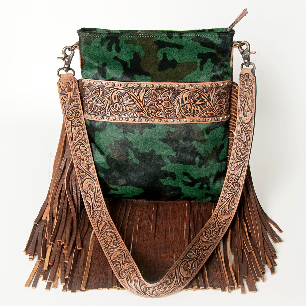 ADBGS192K American Darling Hand Tooled Hair On Genuine Leather Women Bag Western Handbag Purse