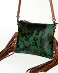 American Darling Western Small Crossbody Bag – Genuine Hair-On Cowhide Leather with Fringes, Adjustable Strap, Handcrafted in Texas