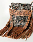 American Darling ADBGS192X Messenger Hand Tooled Hair On Genuine Leather women bag western handbag purse