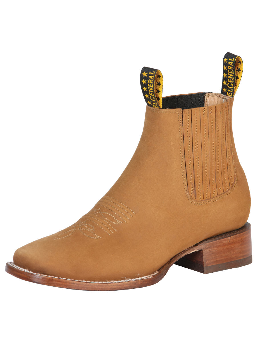 El General Square Toe Ankle Boot — Nubuck Gold