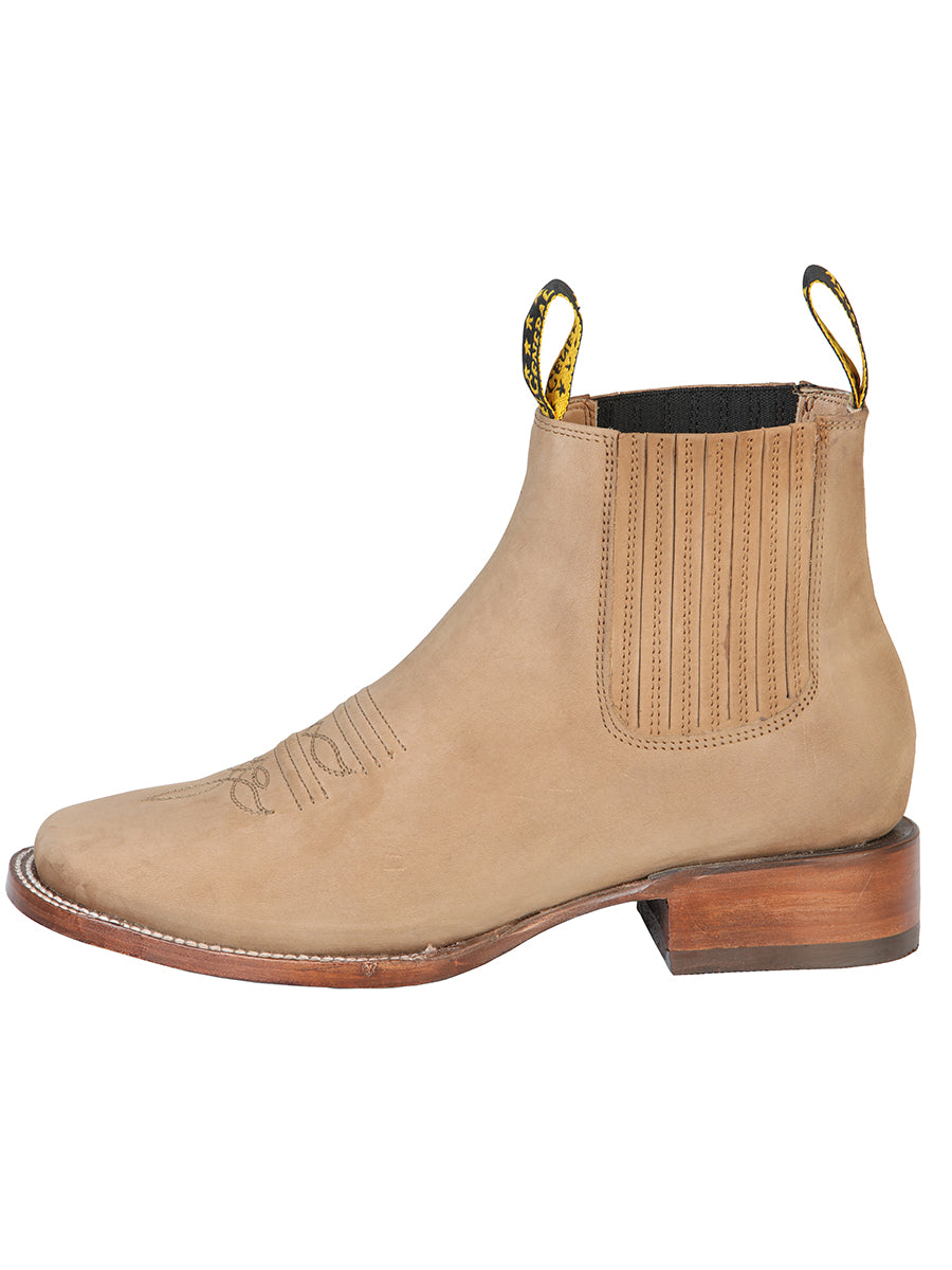 El General Square Toe Ankle Boot in Nobuck Sand