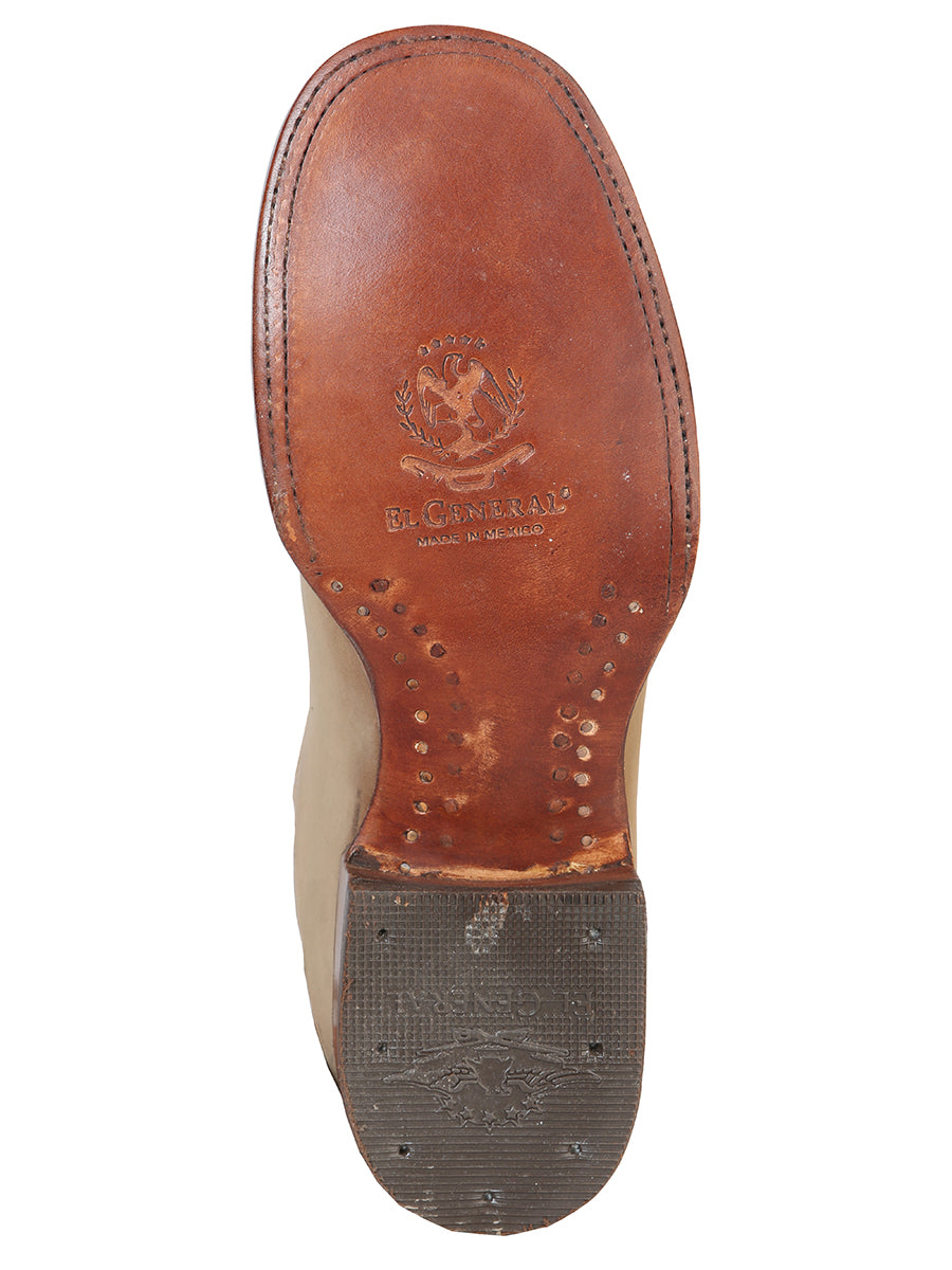 El General Square Toe Ankle Boot in Nobuck Sand