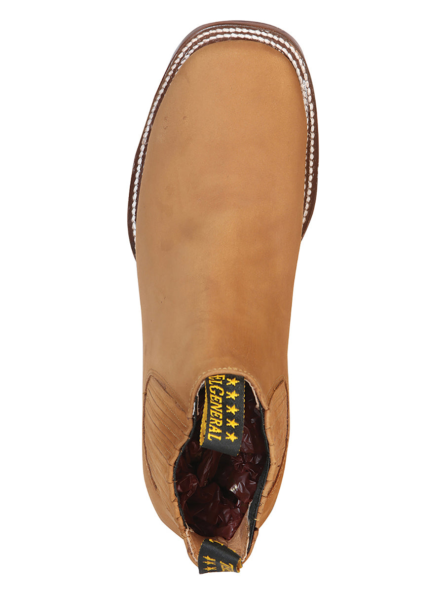 El General Square Toe Ankle Boot in Vintage Gold