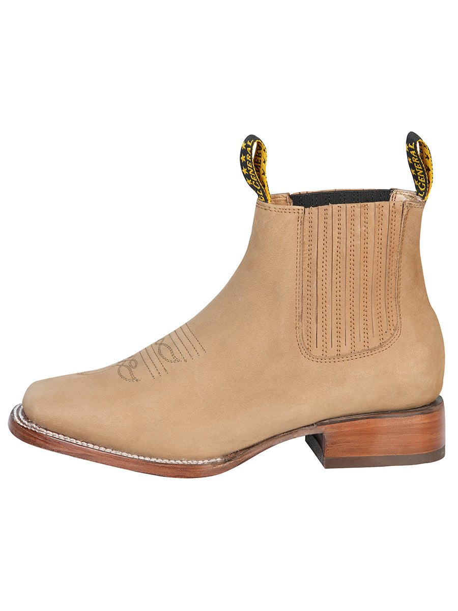 El General Square Toe Ankle Boot — Nubuck Sand