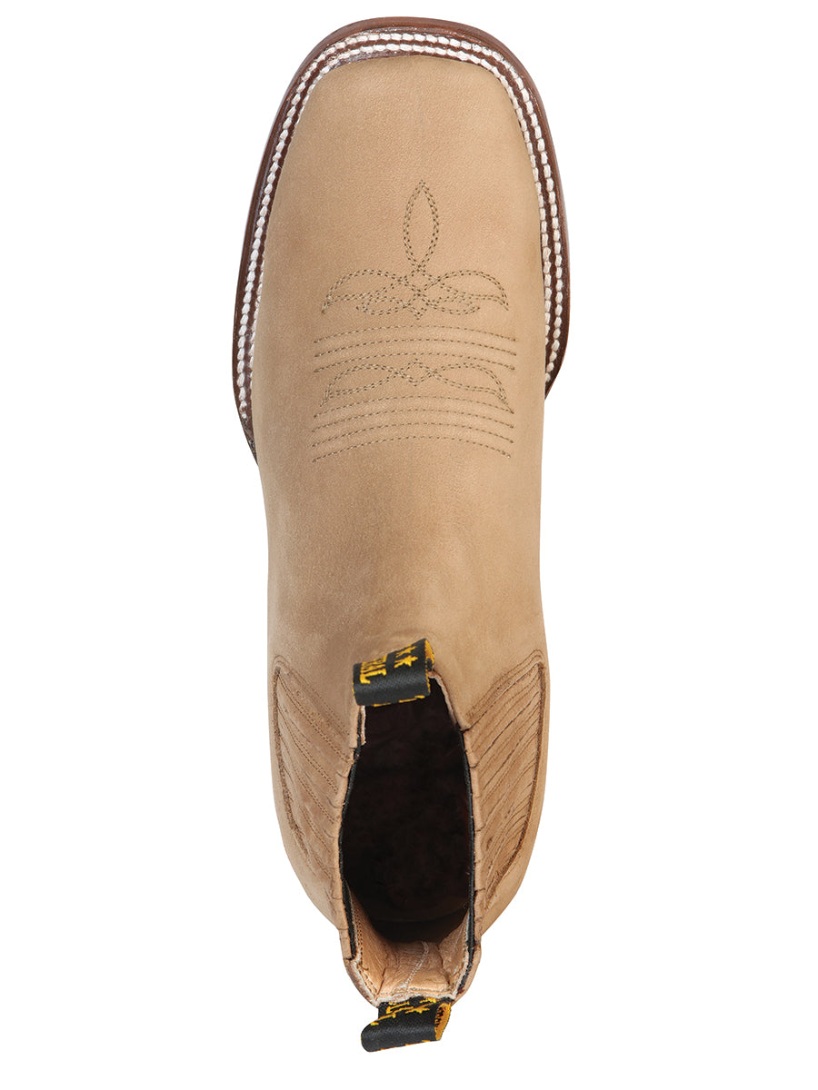 El General Square Toe Ankle Boot — Nubuck Sand