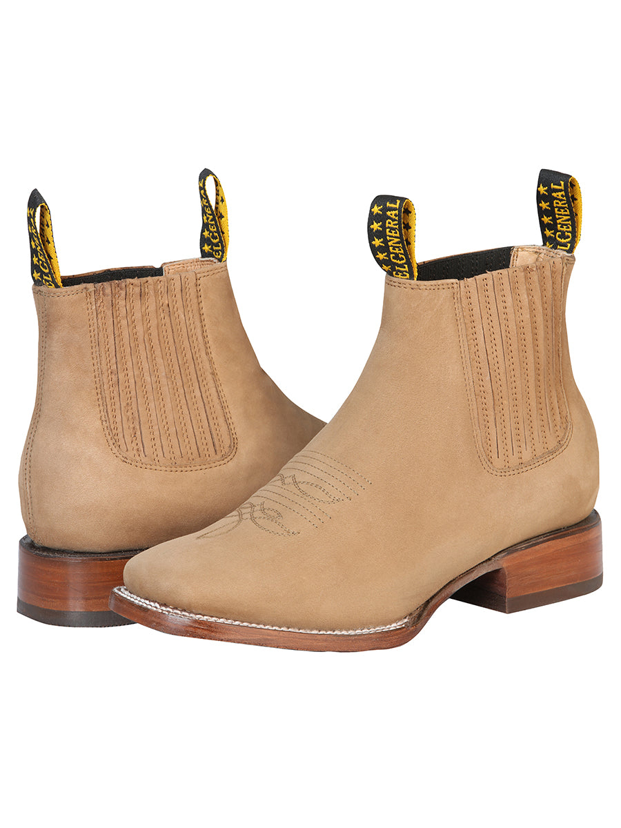 El General Square Toe Ankle Boot — Nubuck Sand