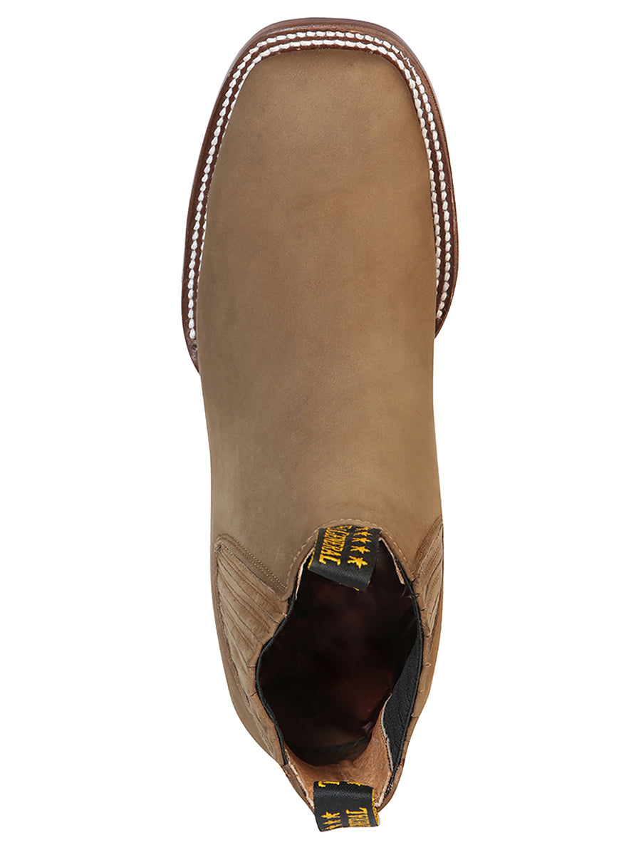 El General Square Toe Ankle Boot in Nobuck Brown