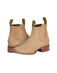El General Square Toe Ankle Boot — Nubuck Light Brown