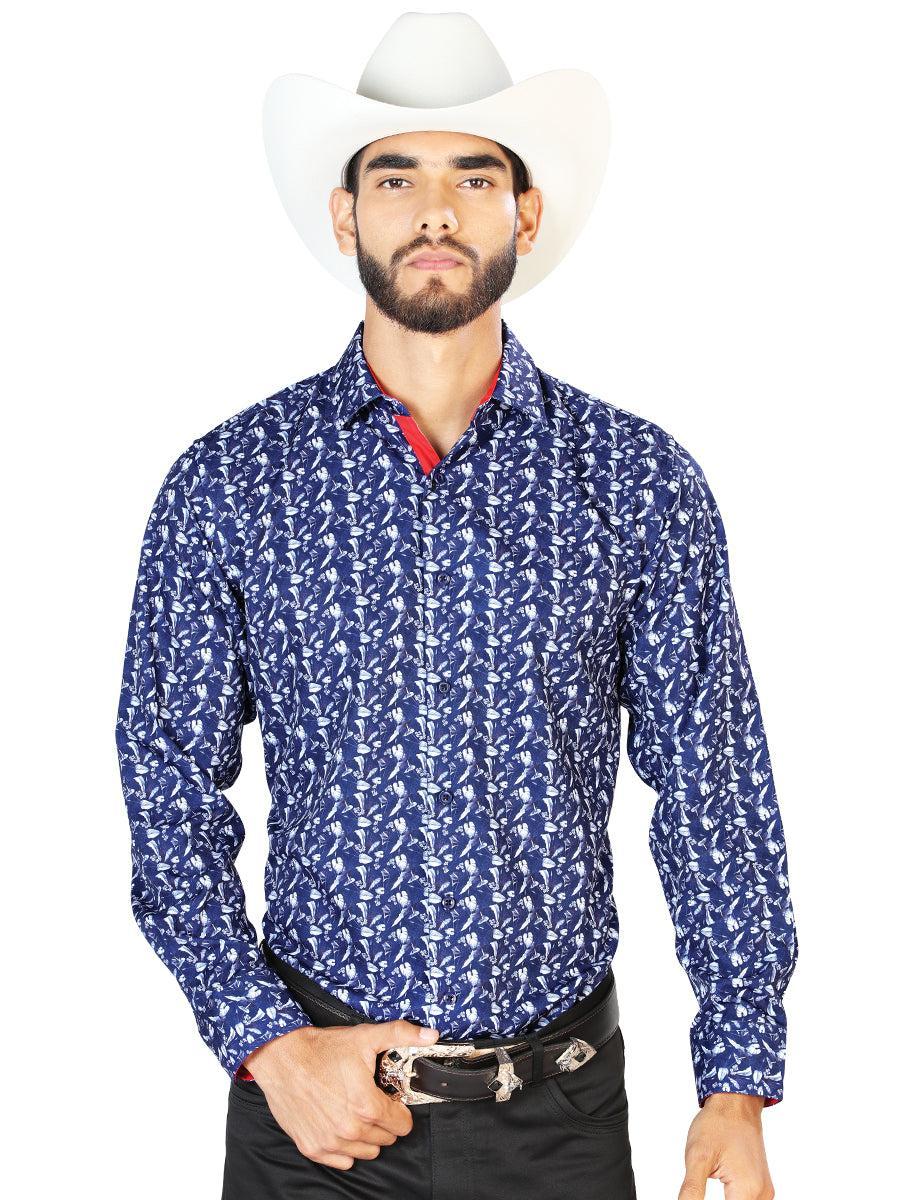 Blue Casual Long Sleeve Shirt