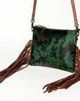 American Darling Western Small Crossbody Bag – Genuine Hair-On Cowhide Leather with Fringes, Adjustable Strap, Handcrafted in Texas