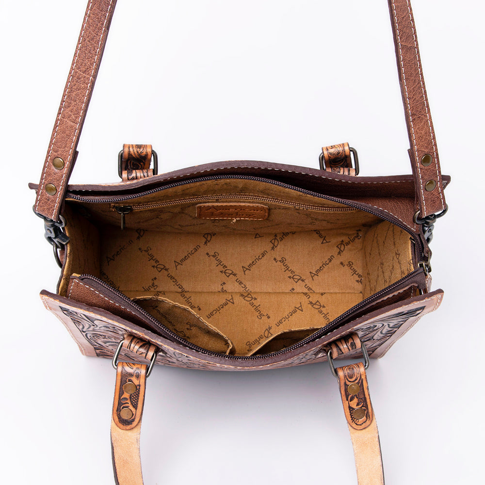 American Darling ADBGK108 Tote Hand Tooled Genuine Leather Women Bag Western Handbag Purse