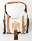 Hobo Hair On Saddle Blanket Genuine Leather Western Bag For Women