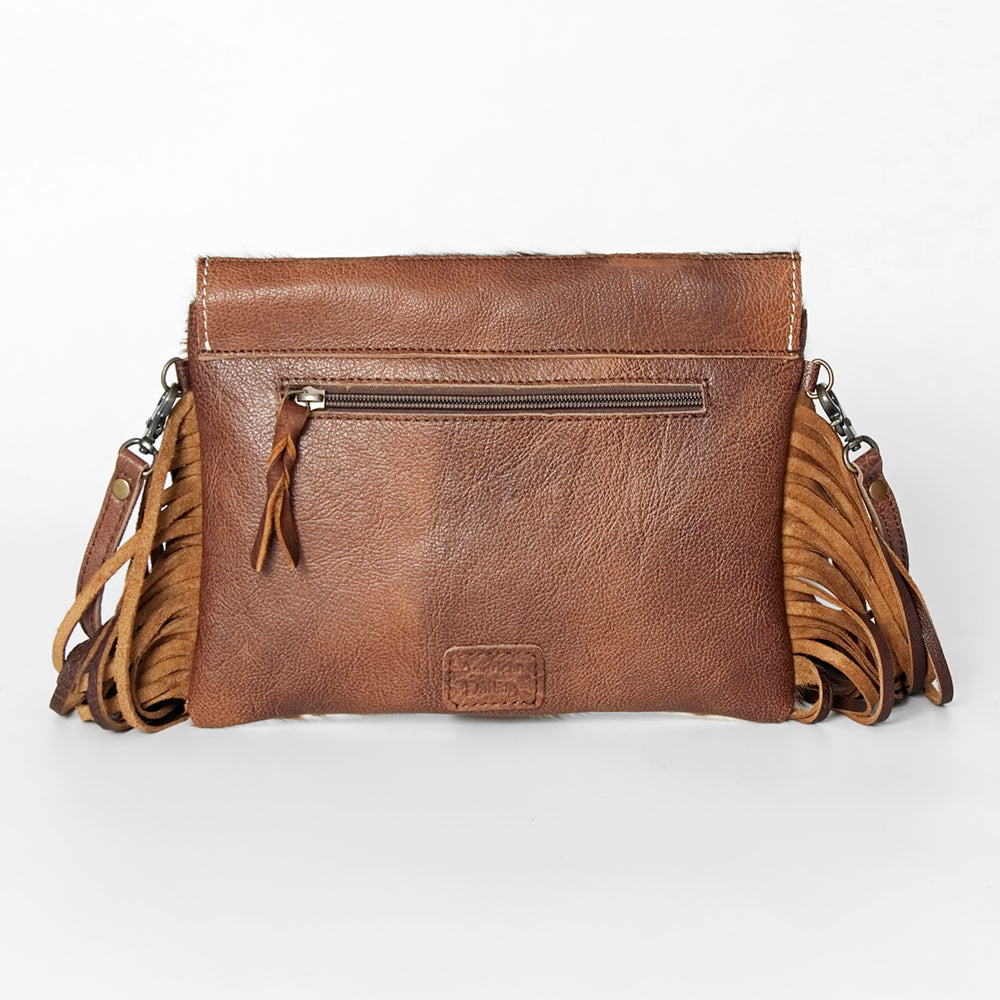 American Darling ADBGS178TB Envelope Hand Tooled Hair On Genuine Leather women bag western handbag purse