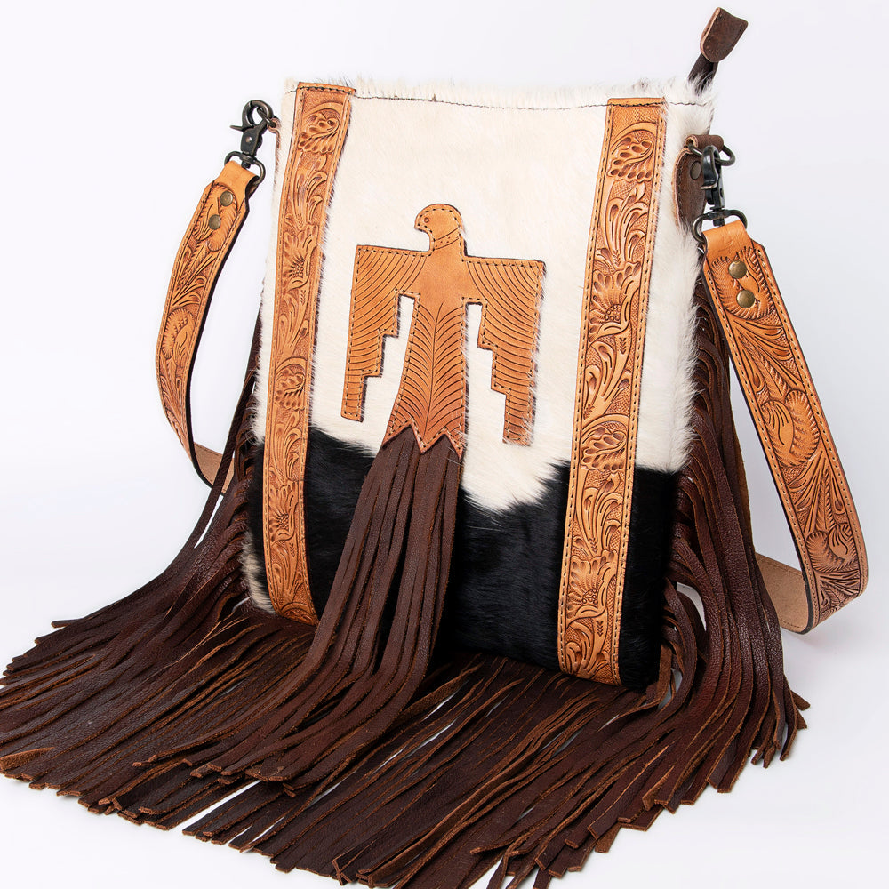 ADBGS192TB American Darling Hand Tooled Hair On Genuine Leather Women Bag Western Handbag Purse