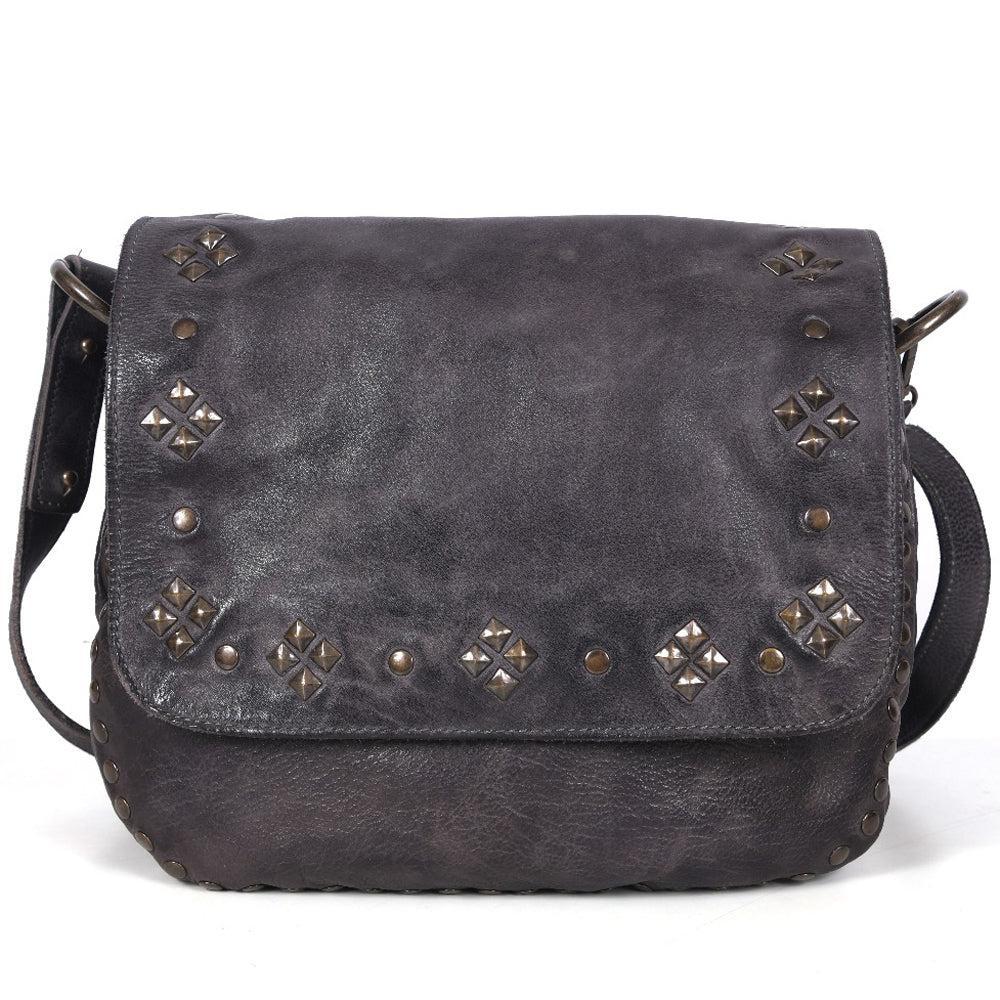 Never Mind Nmbgr105Gry Cross Body I Vintage Handmade Genuine Cowhide Leather Women Bag Western Handbag Purse
