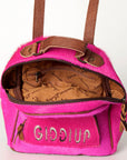 American Darling Hand Tooled Hair On Genuine Leather Women Bag Western Handbag Purse