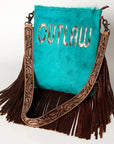 American Darling Messenger Hand Tooled Hair On Genuine Leather Western Women Bag Handbag Purse | Cute